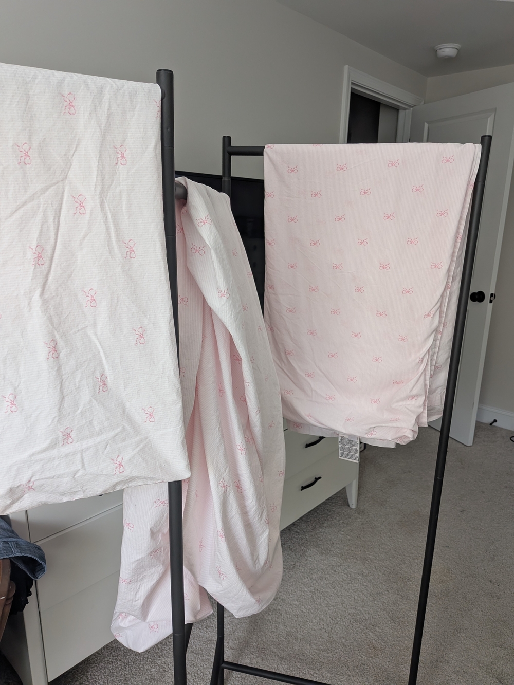 Laura Ashley Pink Ribbon Cotton Sheet Set - Twin - Picture 5 of 8